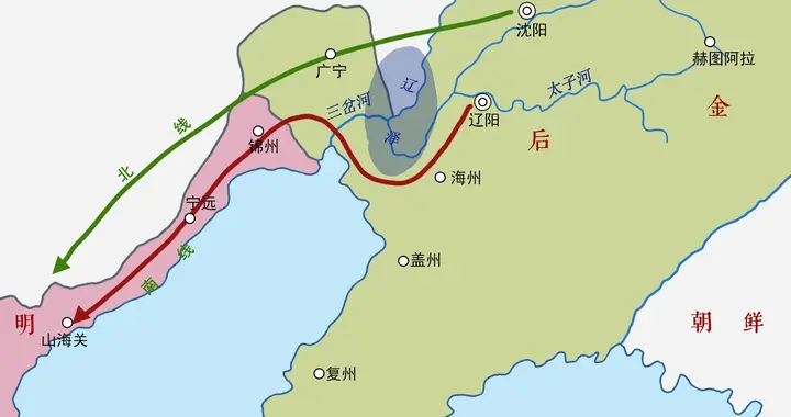 努尔哈赤迁都沈阳的原因终于找到了，从这里可以绕过广宁防线