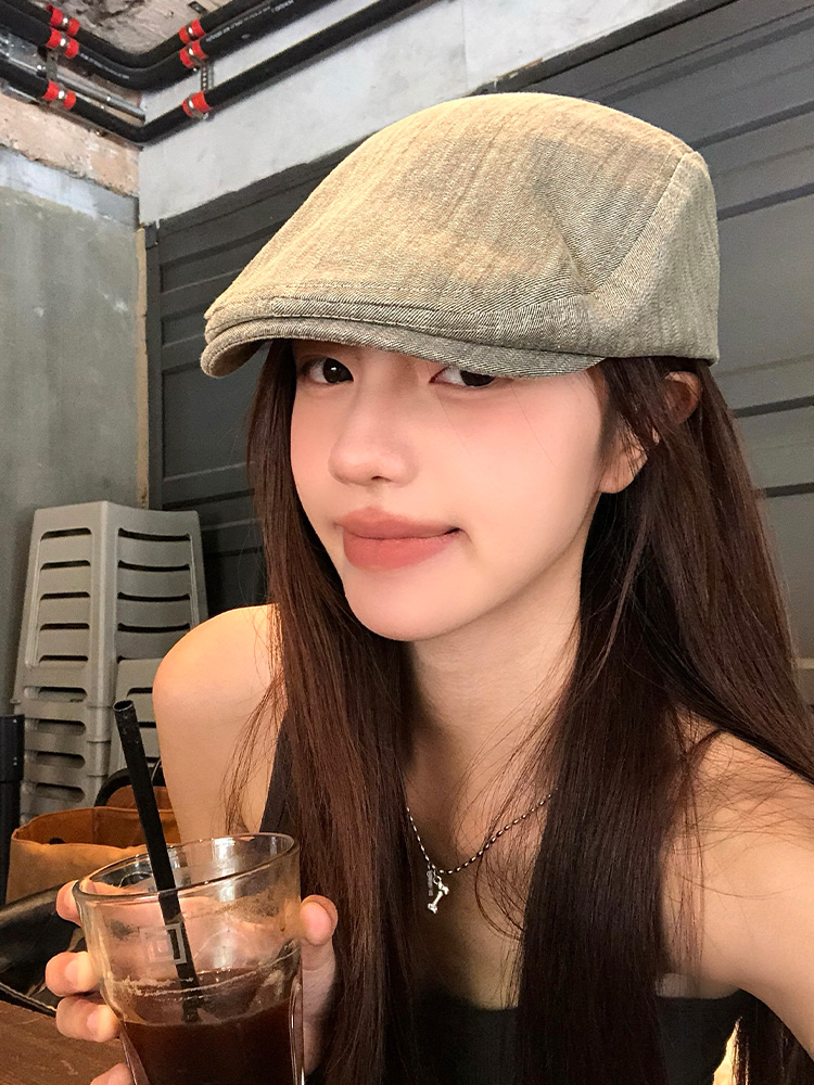 春夏季薄款百搭文艺显脸小复古前进帽