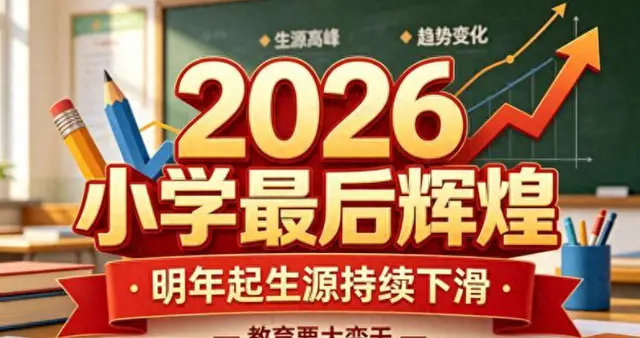 2026小学生源巅峰落幕！明年起人数暴跌，家长拼对方向才是真本事
