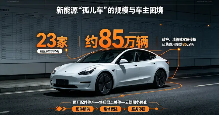 85万辆新能源车成了“孤儿”：修不了、卖不掉、保不上。