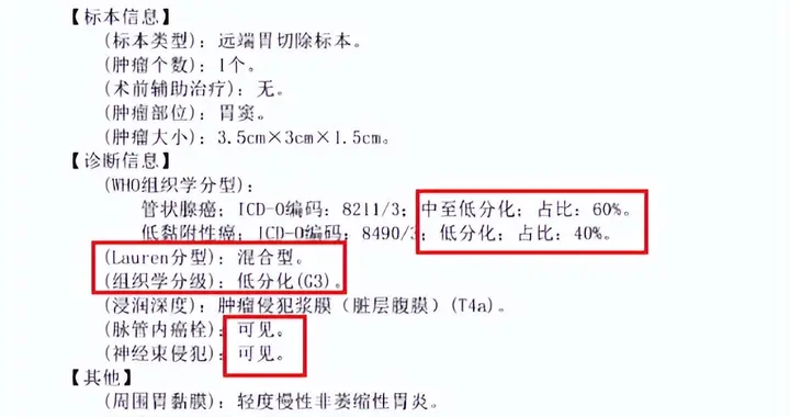 57岁胃癌，切除三分之二，淋巴转移——病理报告解读