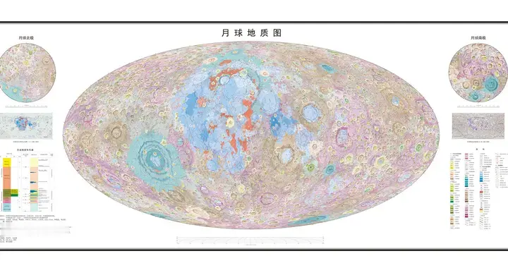 中国发布1:500万月球地质图！美国地图沿用半世纪，中美差别多大