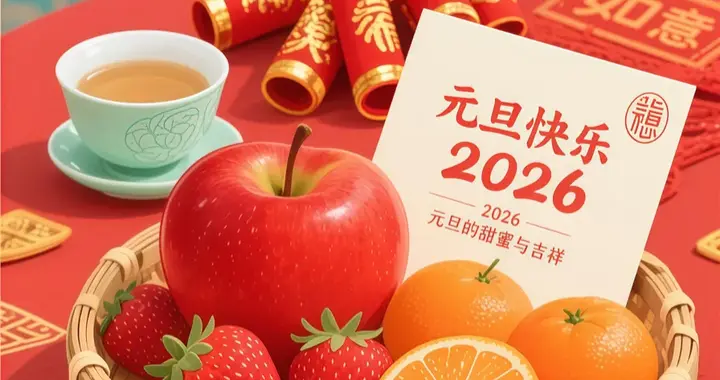 2026元旦祝福语图片，再见2025，你好2026，新的一年如愿