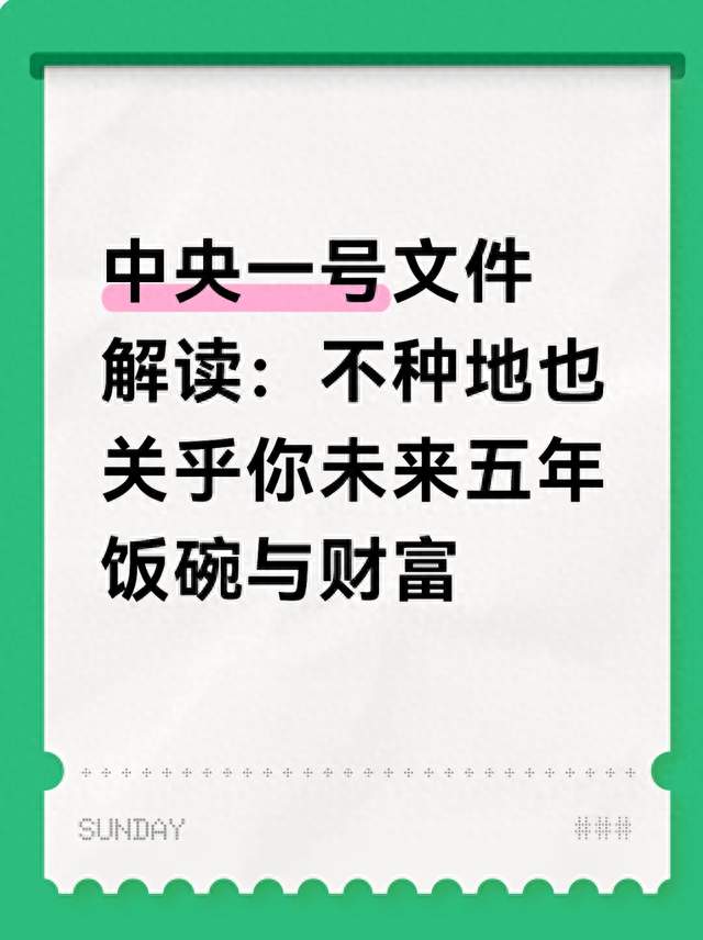 中央一号文件解读：不种地也关乎你未来五年饭碗与财富