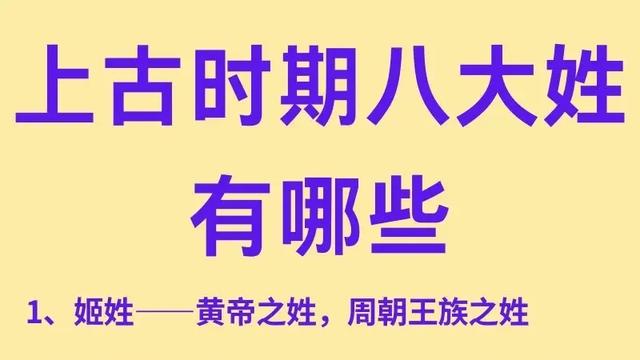 青墨说历史：上古时期八大姓及其分支一览！
