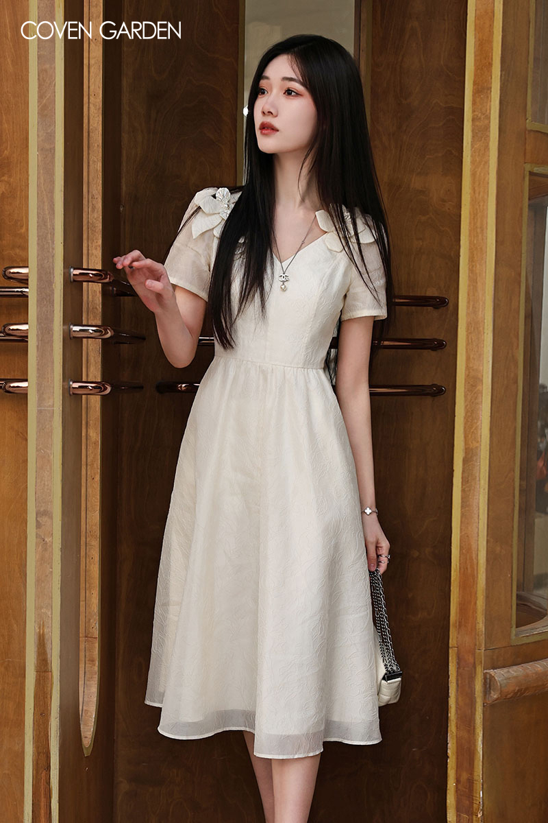 立体花朵公主连衣裙