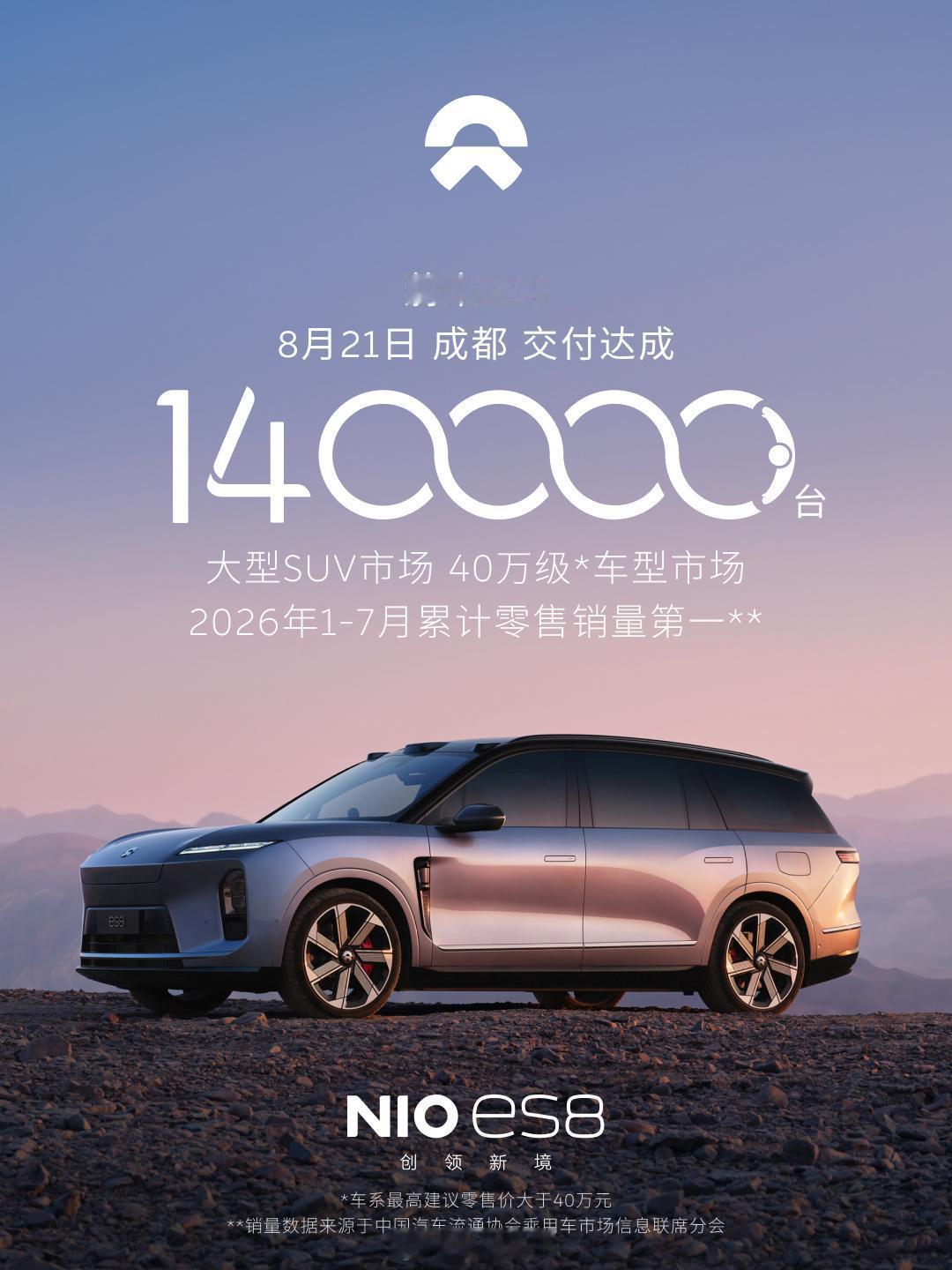 蔚来ES8发布亮相一周年，2026成都车展上第14万台新车交付，比预想...
