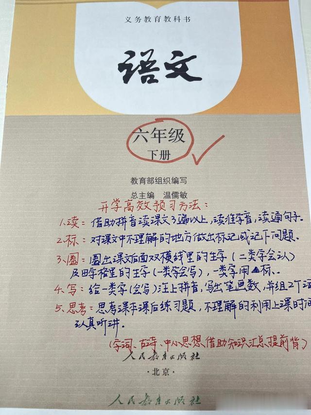 火箭班统一发的📚六下语文课课贴❗太牛了