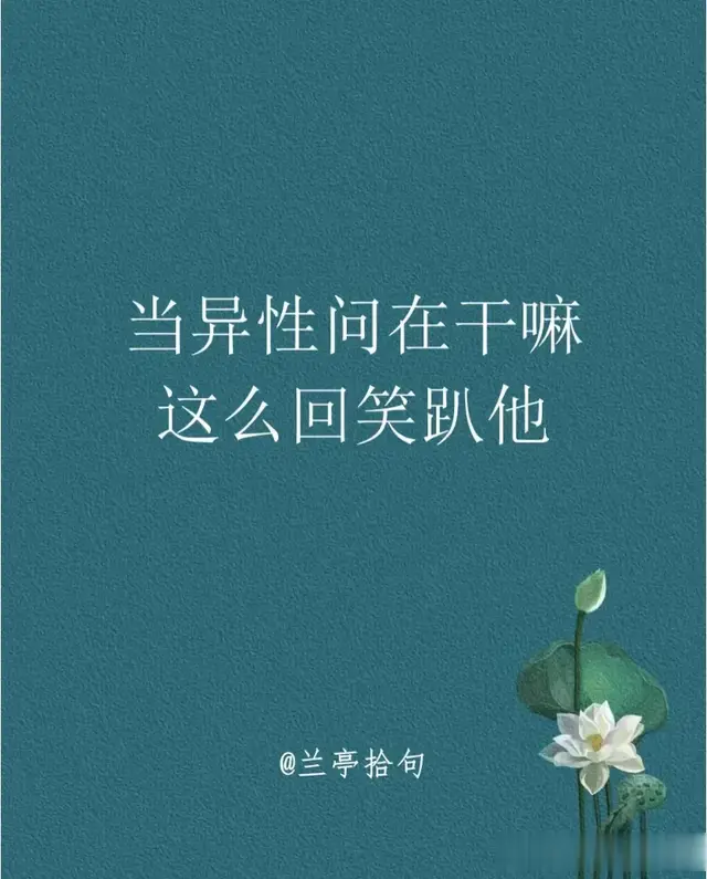 当异性问在干嘛，这么回笑趴他