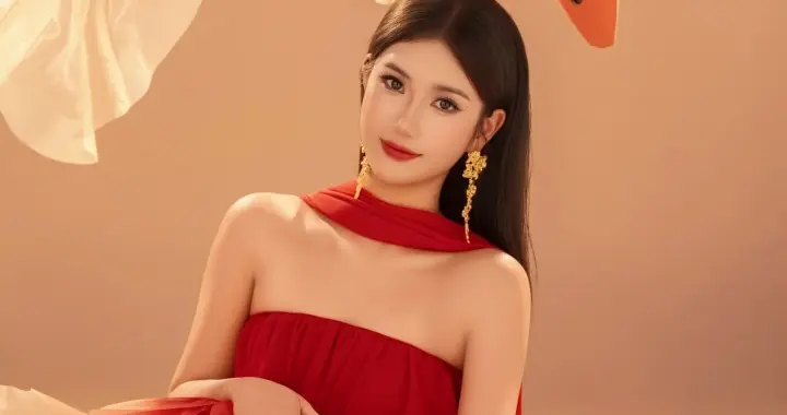 田径运动员夏思凝红裙长腿，性感美丽！