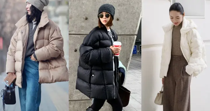 四五十岁女性冬季穿羽绒服，选中长款+4条裤子组合，保暖显气质