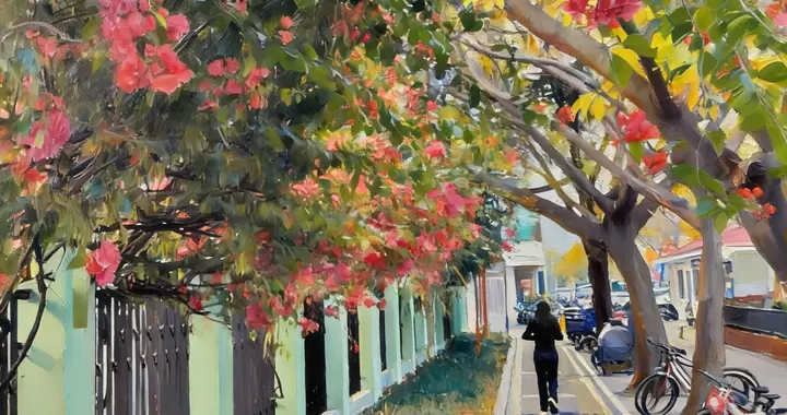 前海路的那段花墙