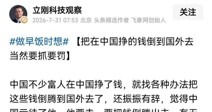 要把转移资产到境外的漏洞堵上，项立刚支持连抓带罚