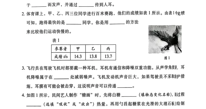 濮阳市2025—2026学年第一学期期中考试试卷八年级物理(人教版)