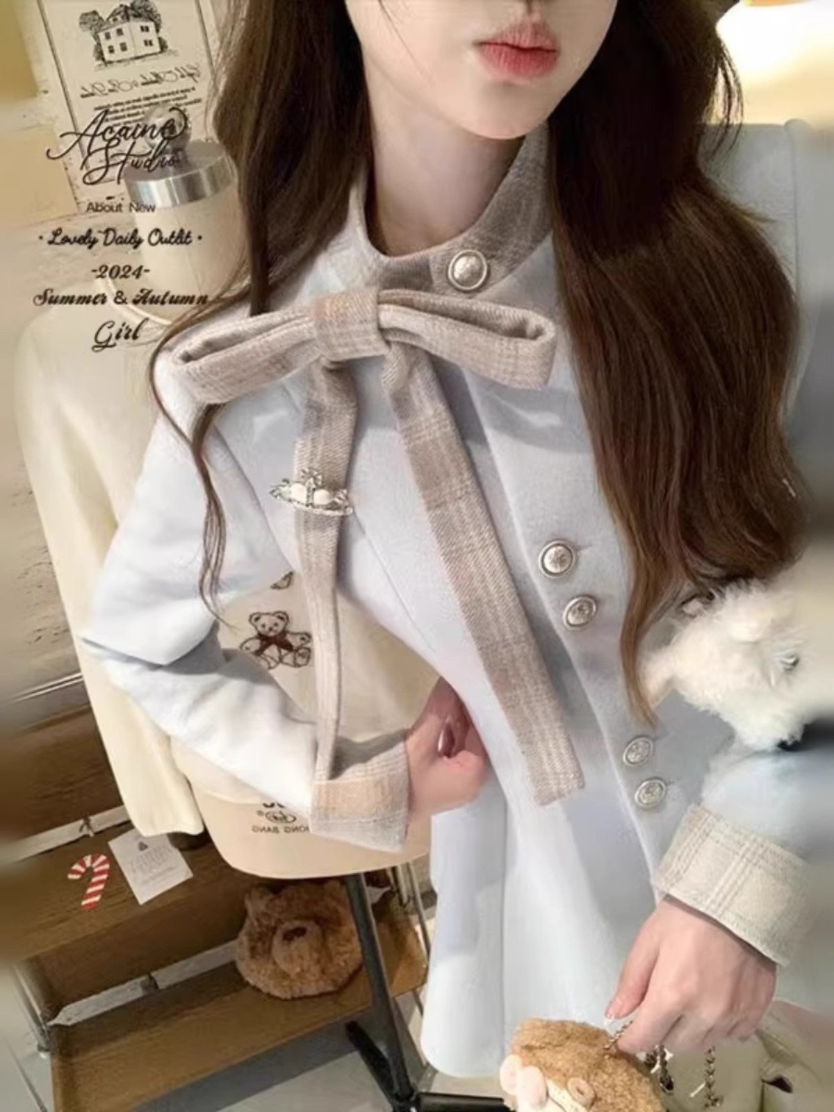 法式小香风毛呢连衣裙女冬季高级感富家千金