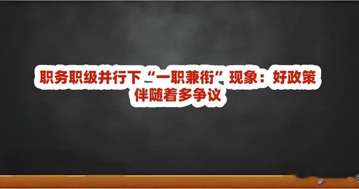 职务职级并行下“一职兼衔”现象：好政策伴随着多争议