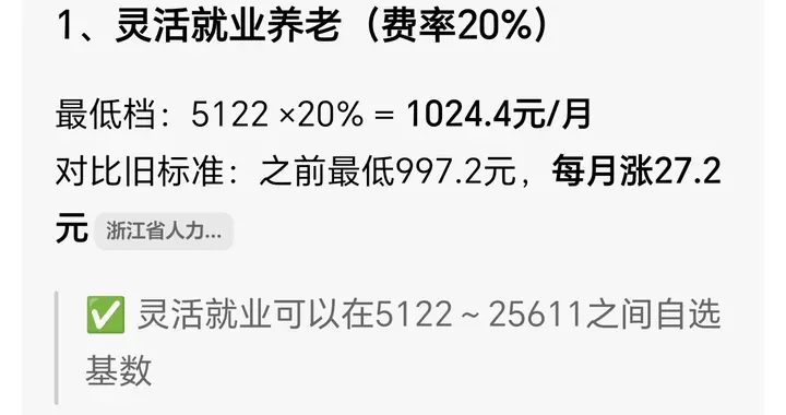浙江社保终于涨不动了，2026年社保缴费金额比去年高了27.2元