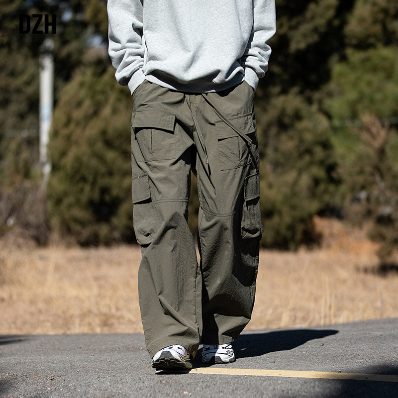 男士户外工装冲锋裤男春秋运动裤2024新款长裤子直筒休闲裤伞兵裤