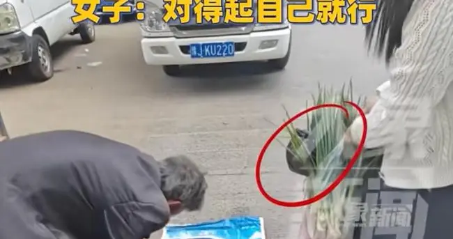 女子回应将钱还给卖葱大爷遭质疑 好心归还反被疑摆拍