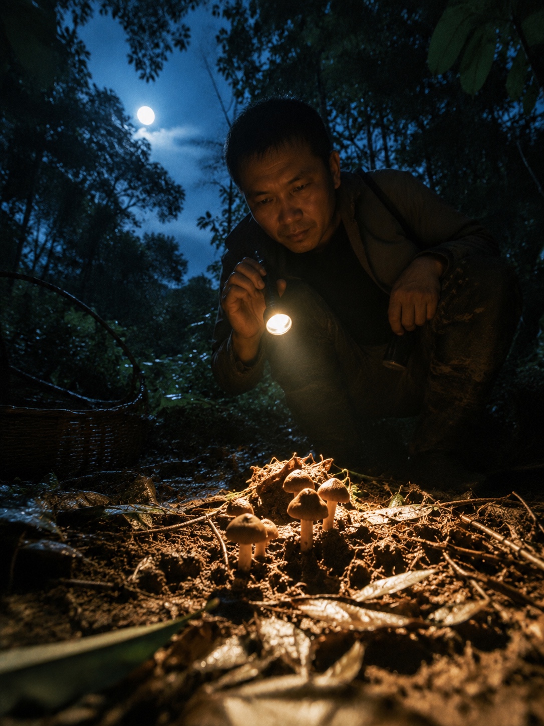半夜三点进山，守一堆菌子守到天亮——这人是不是有病？  我刷到这个视频...