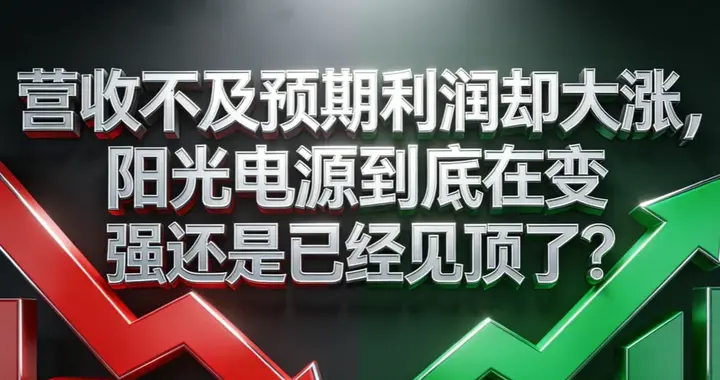 营收不及预期利润却大涨，阳光电源到底在变强还是已经见顶了？