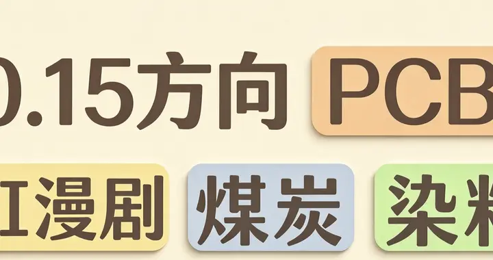 10.15方向，AI漫剧！ PCB！煤炭！ 染料！