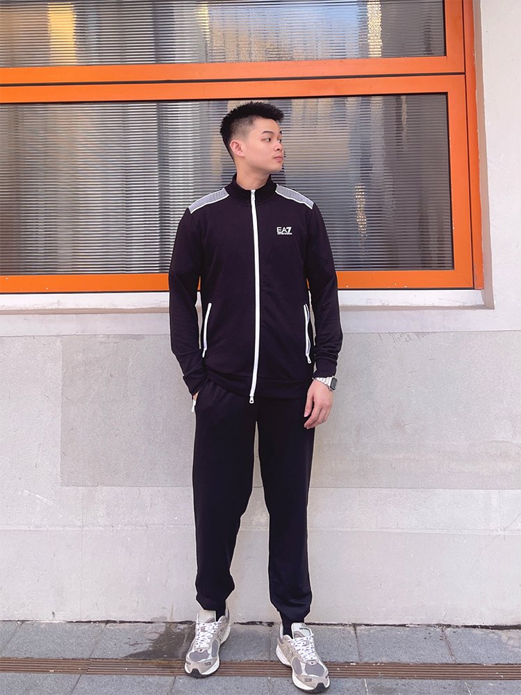 阿玛尼再生棉混纺运动套装