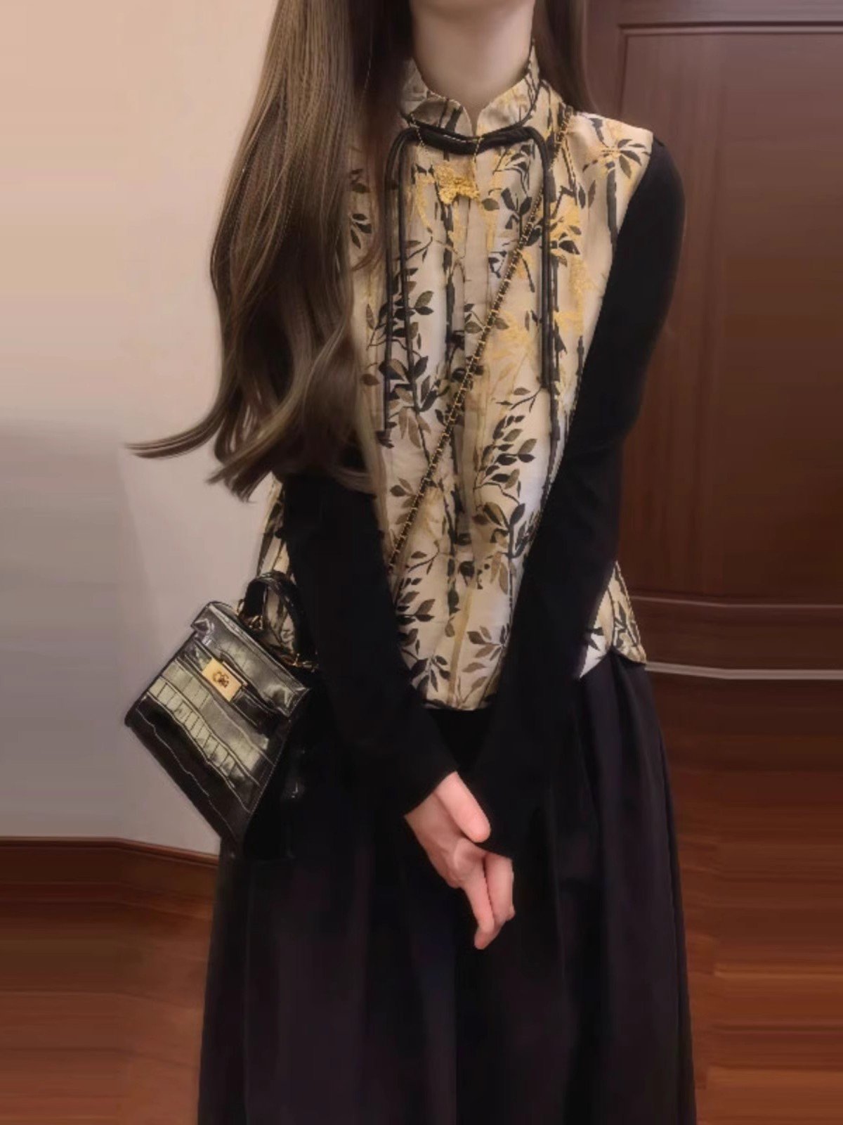 新中式国风改良旗袍连衣裙女冬季高级感修身