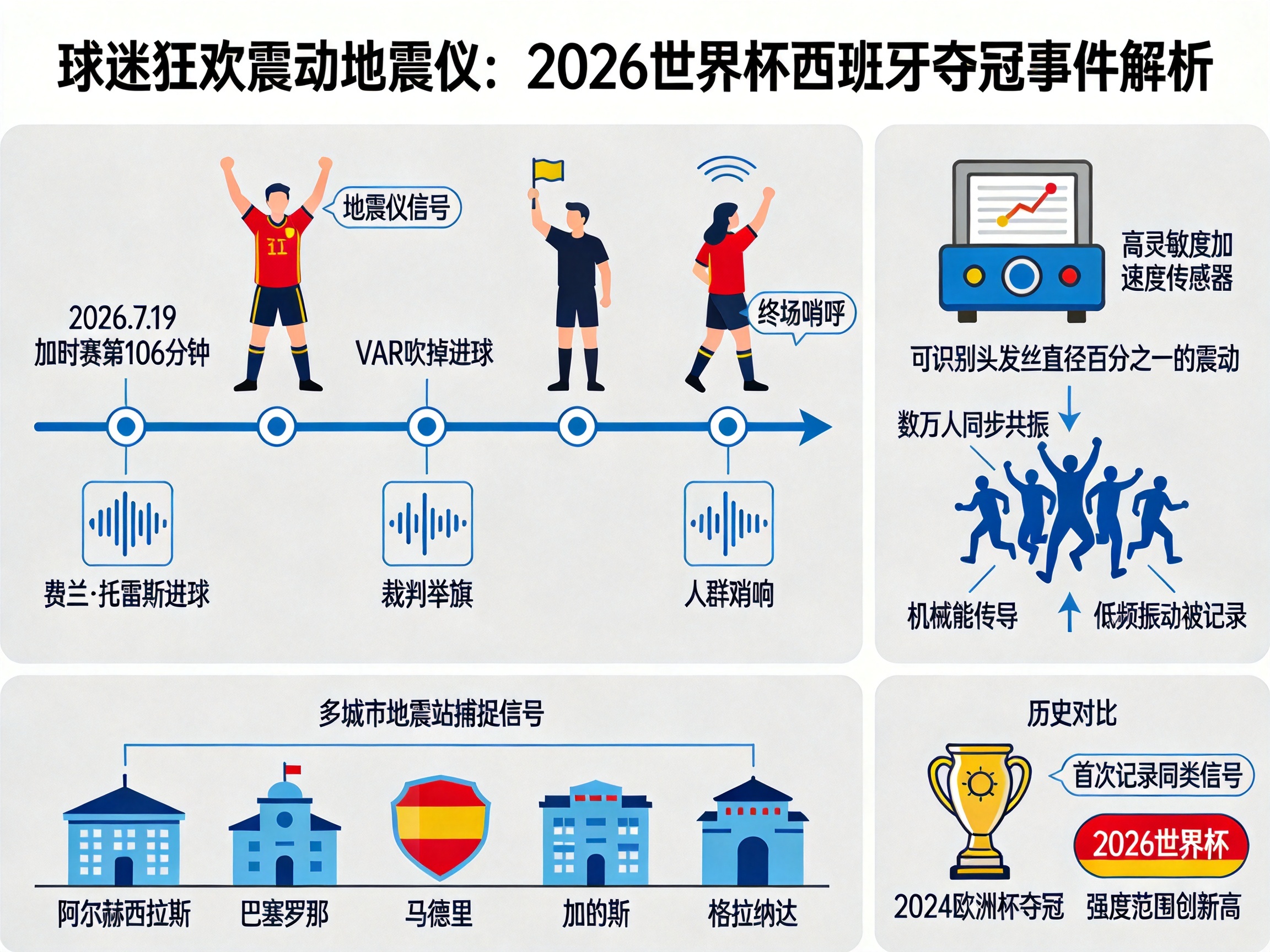 西班牙球迷狂欢为何震得全国地震仪三次报警？