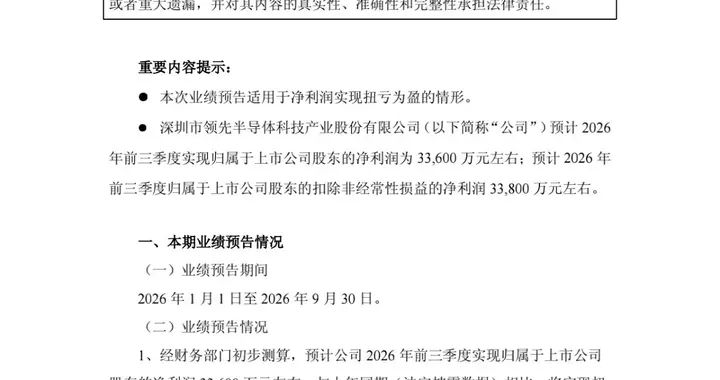 改名"领先"后业绩股价双双翻身 领先股份首份重组后三季报预盈
