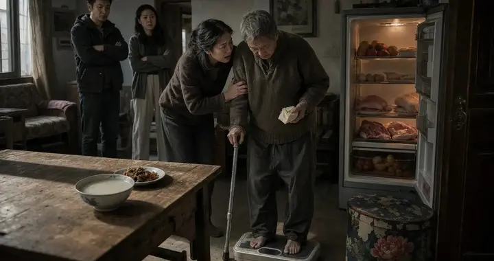 三个儿子轮流养老一家住一个月，轮到老三那月，我爸饿瘦了十斤