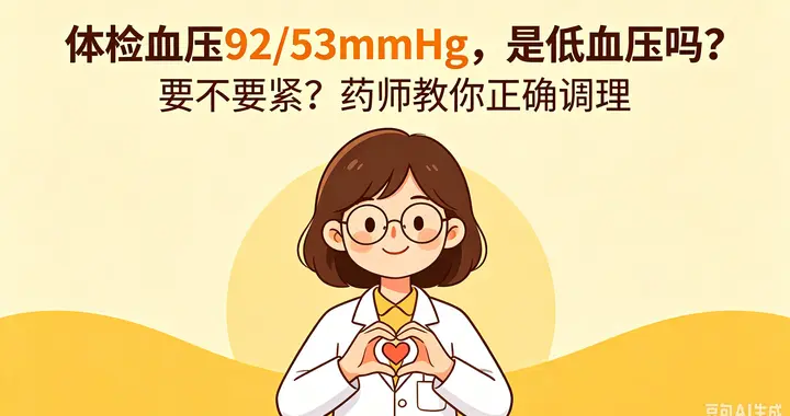 体检血压92/53mmHg，是低血压吗？要不要紧？药师教你正确调理