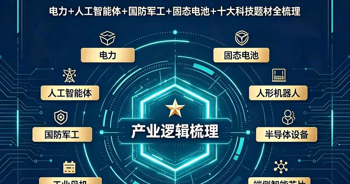 值得珍藏：电力+人工智能体+国防军工+固态电池+十大科技题材梳理