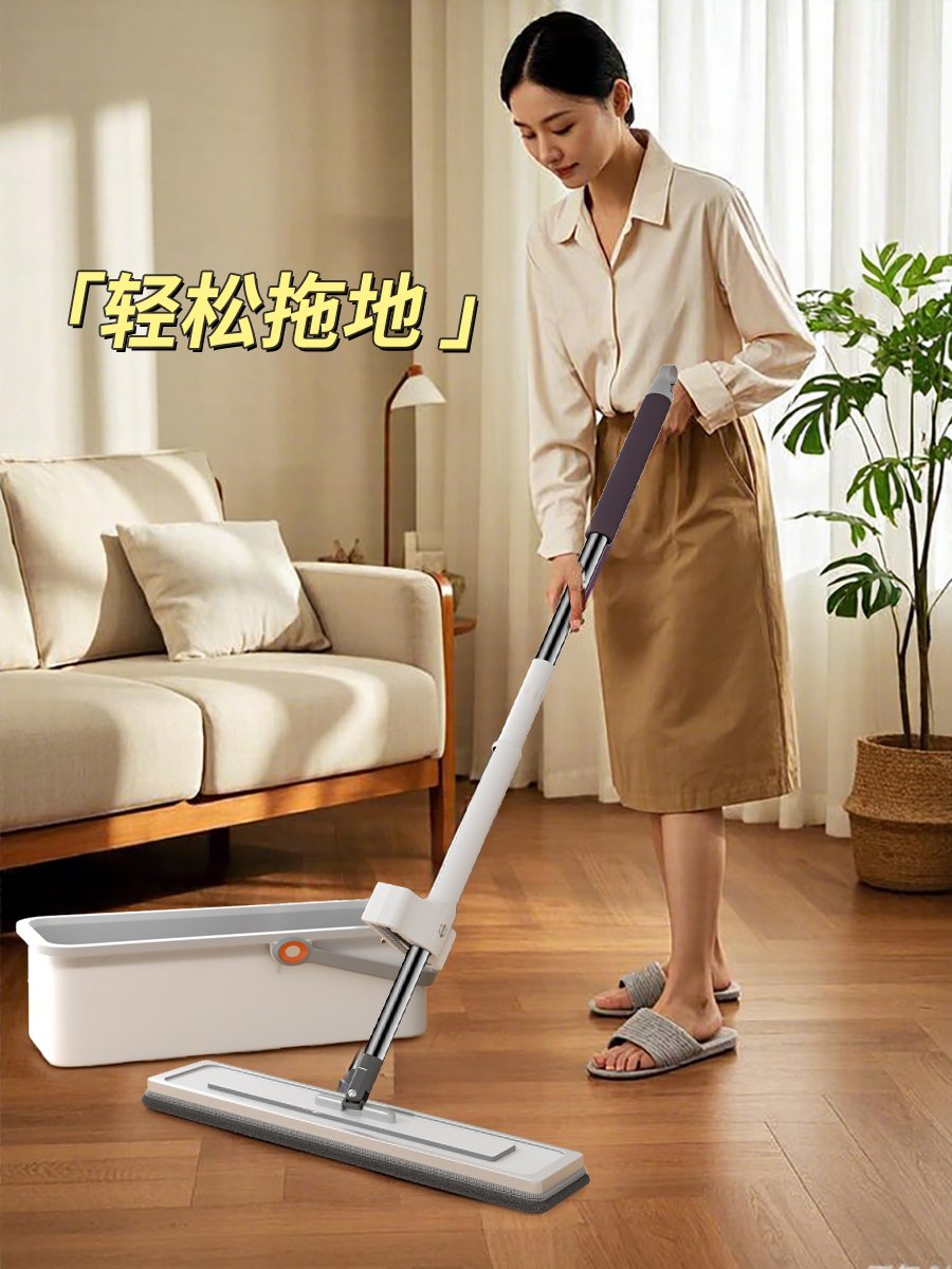 佳帮手带桶免手洗平板拖把干湿两用一拖净