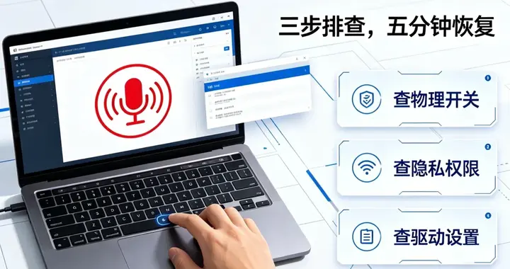 电脑麦克风没声音？别急着买新的，三步排查自己修