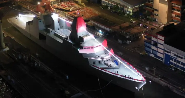 印尼自建6600吨全柴大护下水，比054B还要大，64单元垂发火力凶猛