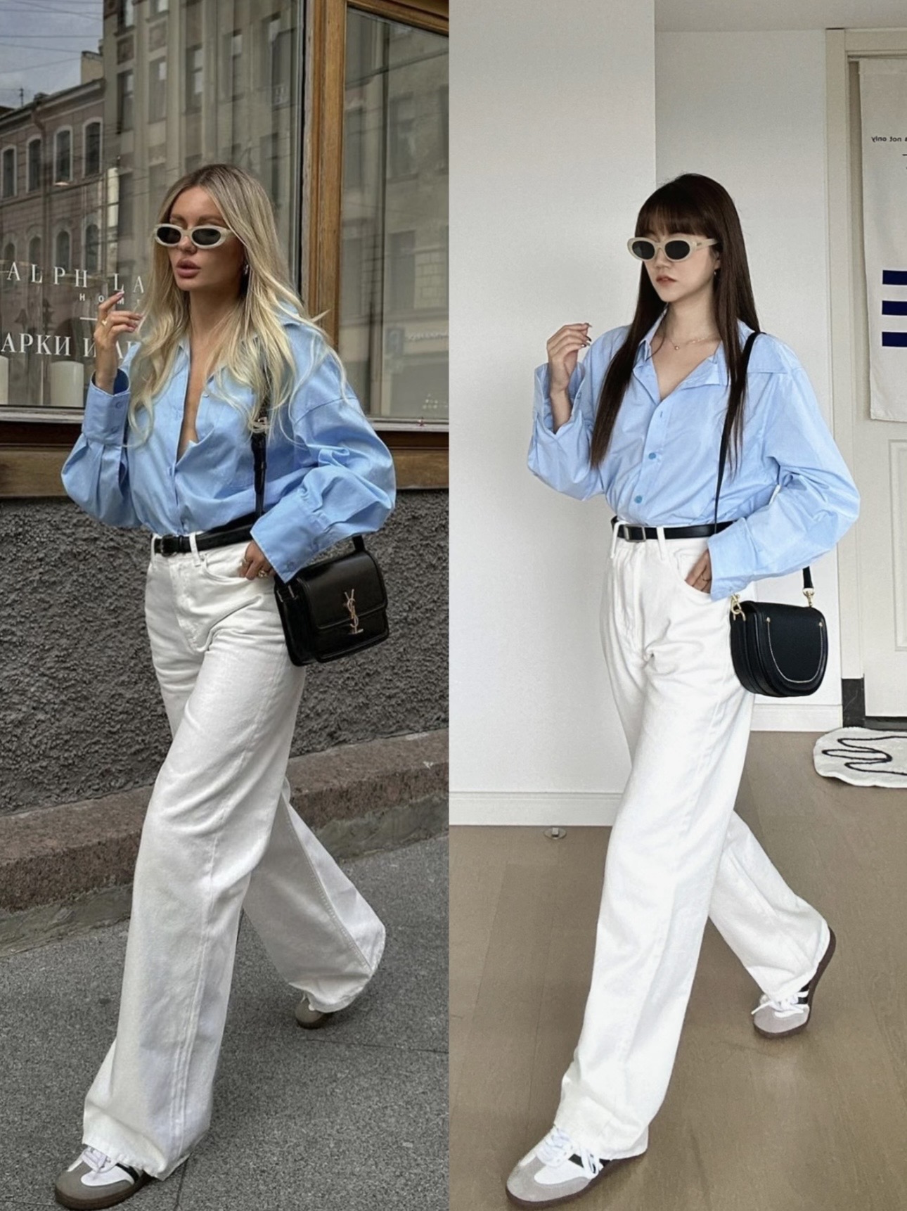 蓝色衬衫百搭公式