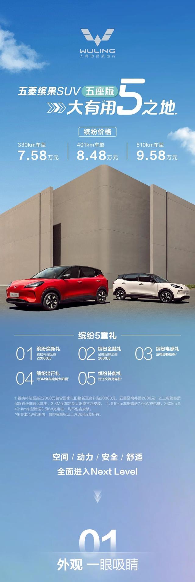 7.58万元起！五菱缤果SUV五座版正式上市