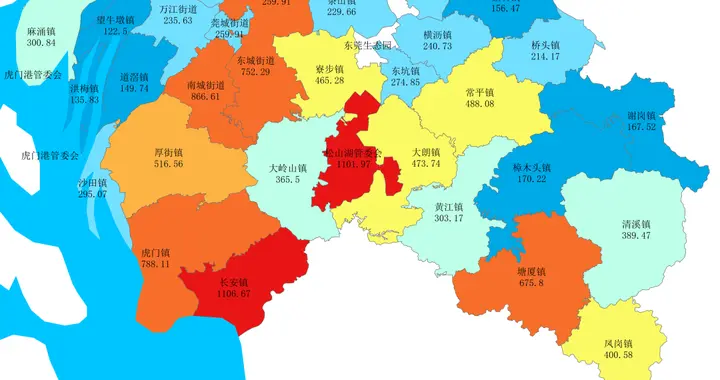 2025年东莞市各镇街地区生产总值和人均生产总值，两地超千亿