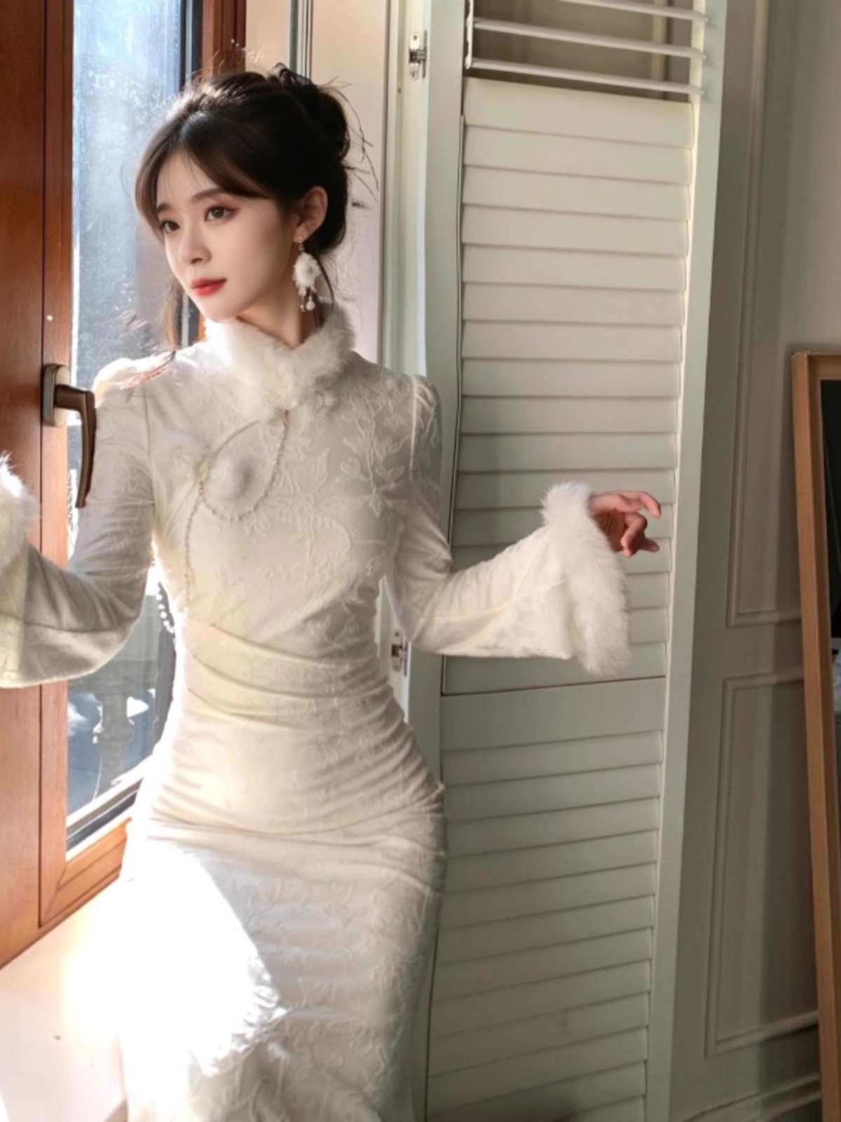 新中式国风旗袍连衣裙女秋冬高端气质名媛