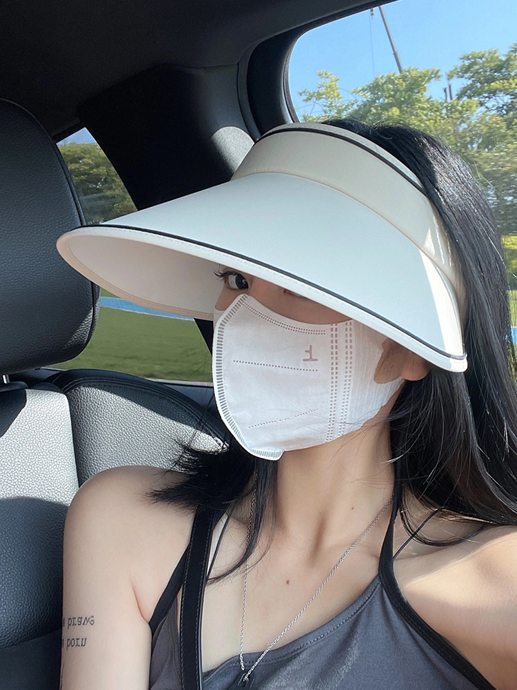 大檐空顶透气防晒帽
