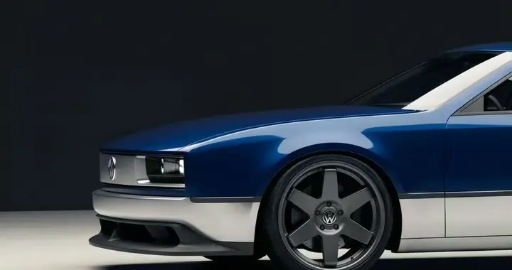 大众桑塔纳复古概念车｜蓝银双色拼接+圆润车身线条