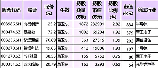 十大牛散最新持仓曝光！含芯片、新能源、消费电子、医药等概念