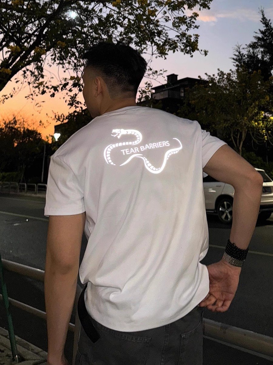 GTAL蛇年限定短袖男款夏季反光印花小领