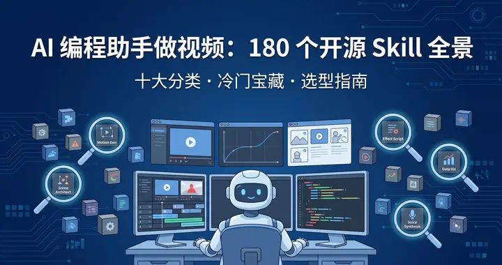 让 Claude Code 学会做视频：180 个开源 Skill 分...