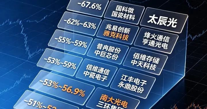 最高回撤67.6%！本轮科技龙头大跌完整榜单