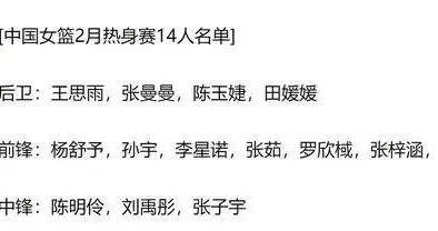 2米01刘禹彤、2米26张子宇、1米92陈明伶！中国女篮三大中锋入选
