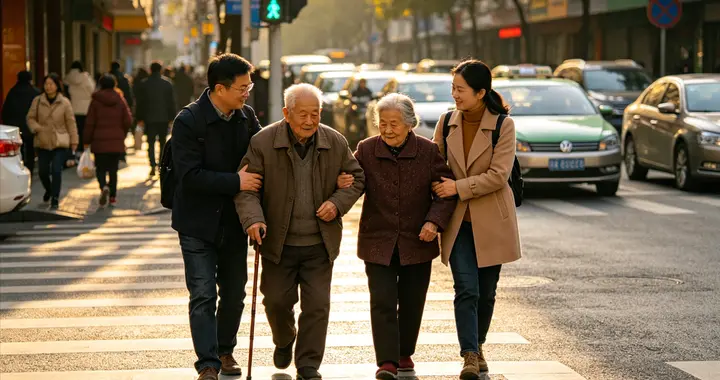 牵着父母过马路，才懂轮回的温暖