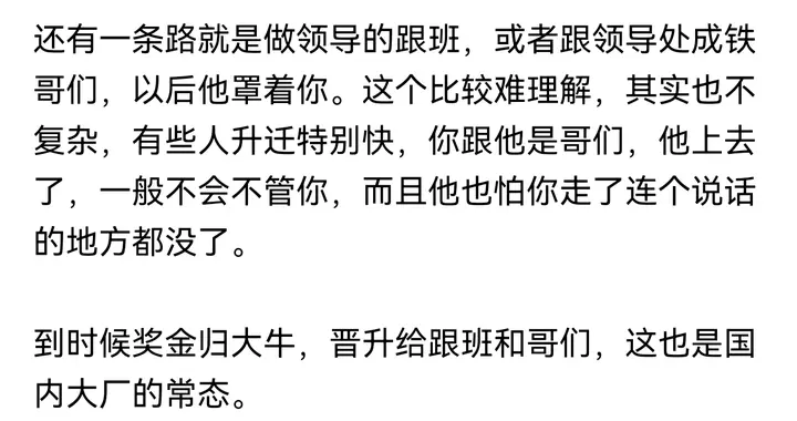 九边:能在大厂混下去的，一种是技术大牛，一种是领导的跟班