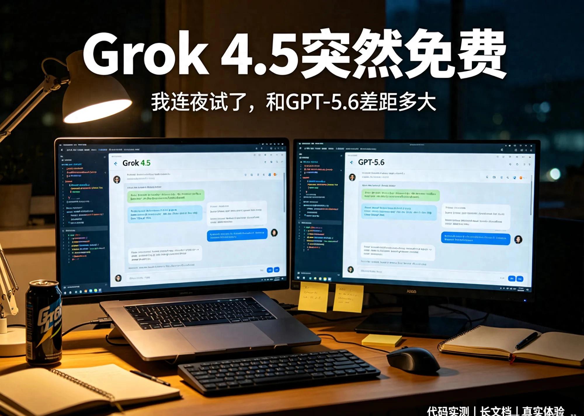 Grok 4.5突然免费，我连夜上手实测：和GPT-5.6差距到底多大